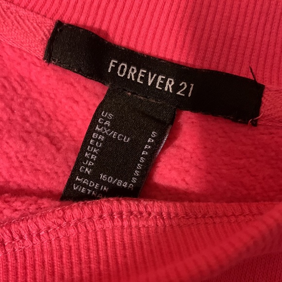 small, pink and black forever 21 sweatshirt - Picture 2 of 2